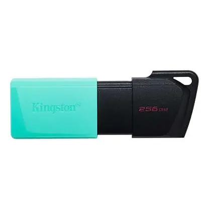 Kingston DataTraveler Exodia M Memoria USB 256GB – USB 3.2 Gen 1 – Capuchon Movil – Enganche para Llavero – Color Negro/Turquesa (Pendrive)