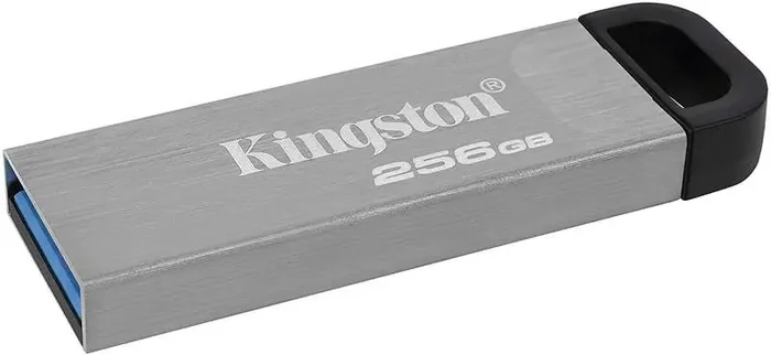 Kingston DataTraveler Kyson Memoria USB 256GB – 3.2 Gen 1 – 200 MB/s en Lectura – Diseño Metalico – Color Plata (Pendrive)