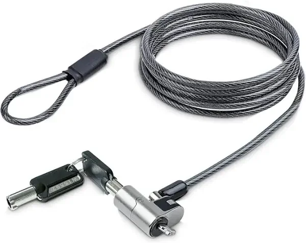 L-Link Cable de Seguridad Nano con Cerradura – Acero Revestido en Vinilo – Compatible con Ranura Nano – Cerradura de LLave