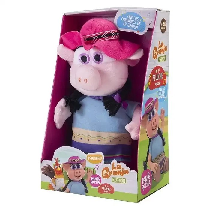 La Granja de Zenón Peluche Musical Doña Pancha, AR80007 Bandai con música edad +24meses
