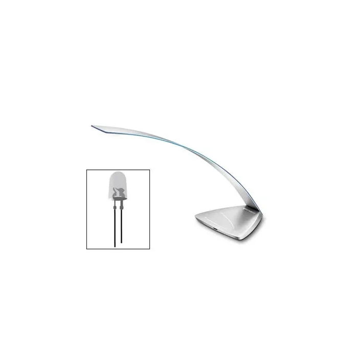 Lampara de escritorio cep led 9,5w 530lm brillo regulable cabeza orientable con puerto usb gris metalizado