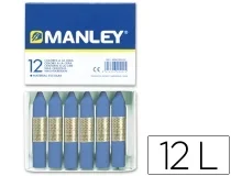 Lapices Cera Manley Unicolor Azul Ultramar N.18 Caja De 12 Unidades Mnc04613