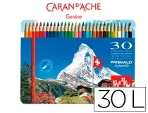 Lapices De Colores Caran Dache Acuarelables Caja De Metal De 30 Colores Caran D Ache Cd999330