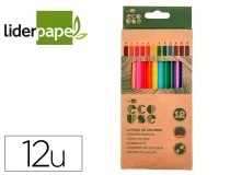 Lapices de colores Liderpapel ecouse caja de 12 unidades colores surtidos con 166151