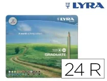 Lapices de colores Lyra graduate caja de metal de 24 colores surtidos 2871240