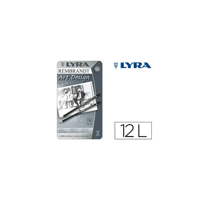 Lapices de grafito lyra rembrand art design caja de 12 graduaciones 6b-5b-4b-3b 2b-b-hb-f-h-2h-3h-4h
