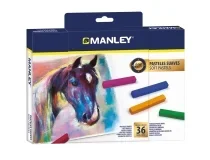 Lapices pastel Manley suaves caja de 36 unidades colores surtidos MSP00036