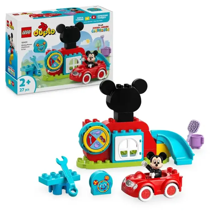 LEGO 10454 Casa y Coche de Mickey Mouse Duplo contiene 27 piezas – edad 2+ años.