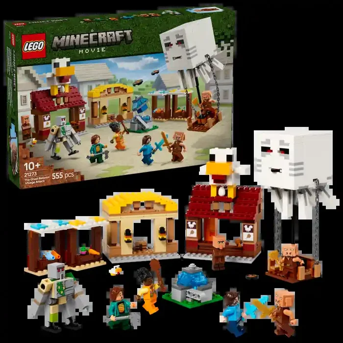 LEGO 21273 El Ataque a la Aldea del Globo de Ghast Minecraft contiene 555 piezas – edad 10+ años.