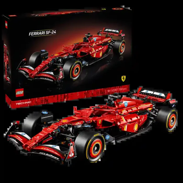 LEGO 42207 Coche Ferrari SF-24 F1 Technic contiene 1361 piezas – edad 18+ años.