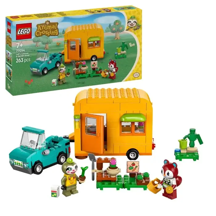 LEGO Animal Crossing 77054 Caravana de Gandulio y tienda de jardinería contiene 263 piezas – edad 7+ años