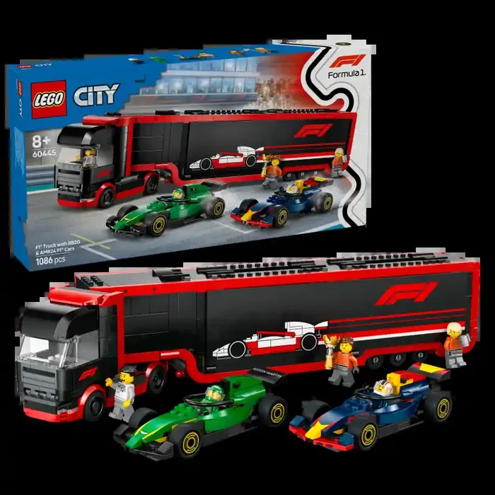 LEGO City Camión de F1 con Coches de F1 RB20 y AMR24 60445 – Tienda de juguetes de la marca LEGO
