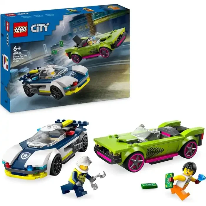 LEGO City Coche de Policía y Potente Deportivo 60415 edad +6 años