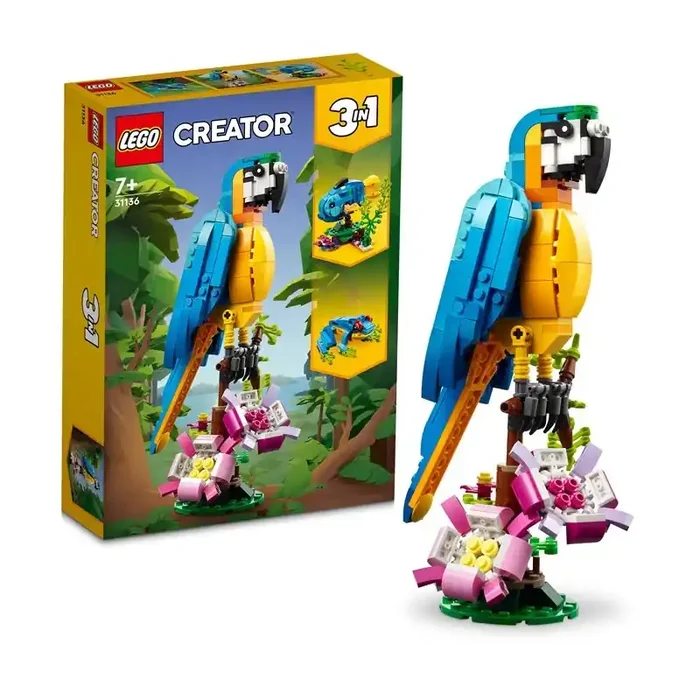 LEGO Creator 31136 Loro Exótico edad apartir de 7 años, contiene 253 piezas – juguetería LEGO.