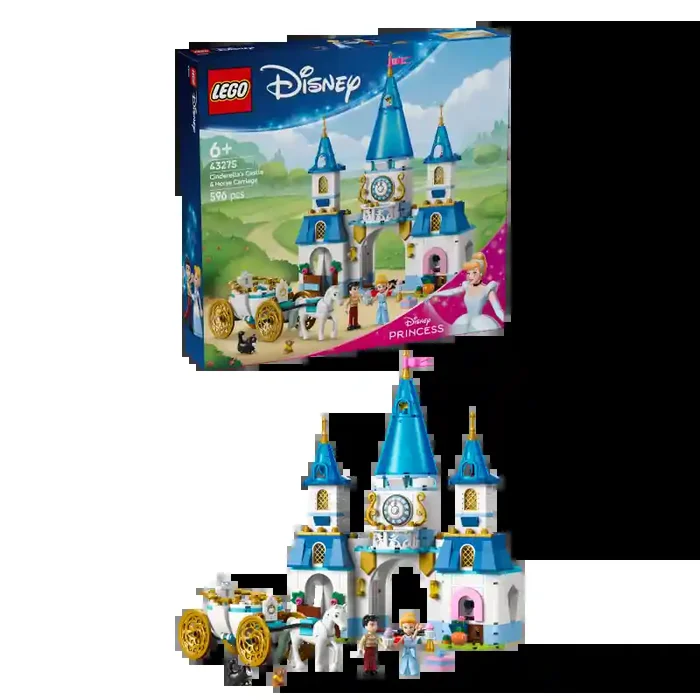 LEGO Disney Princess 43275 Castillo y Carroza de Cenicienta contiene 596 piezas – edad 6+ años