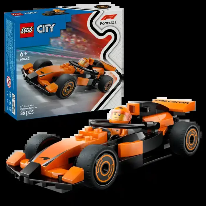 LEGO LEGO City 60442 Piloto de F1® con Coche McLaren contiene 86 piezas – edad 6+ años