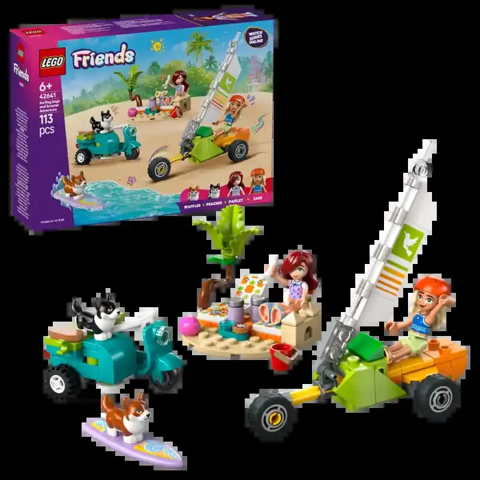 LEGO LEGO Friends 42641 Mascotas Surferas y Aventura sobre Ruedas contiene 113 piezas – edad 6+ años