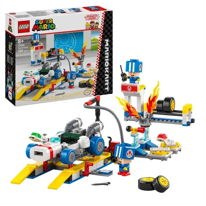 LEGO Super Mario 72035 Mario Kart Garaje de Toad contiene 390 piezas – edad 8+ años