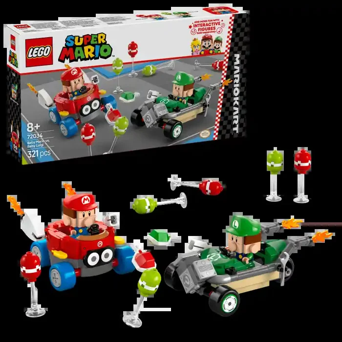 LEGO Super Mario Mario Kart Bebé Mario vs. Bebé Luigi 72034 – Tienda de juguetes de la marca LEGO