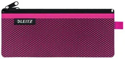 Leitz WOW Bolsa Porta-Todo Mediana 2 Compartimentos – Tamaño 85x6x210mm – Lavable y Duradera – Cierre de Cremallera – Color Fucsia