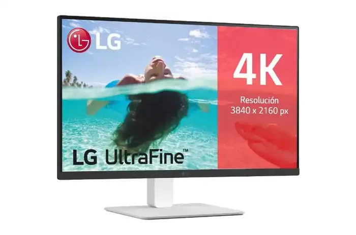LG UltraFine Monitor LED 27″ IPS UltraHD 4K HDR10 – 60Hz – Respuesta 5ms – Angulo de Vision 178º – 16 9 – HDMI, DisplayPort – VESA 100x100mm – Color Blanco
