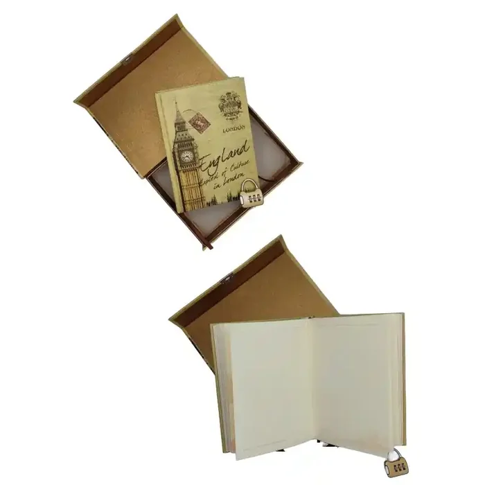 Libreta para diario personal con caja para guardarlo y candado tamaño de la caja 21x15cm