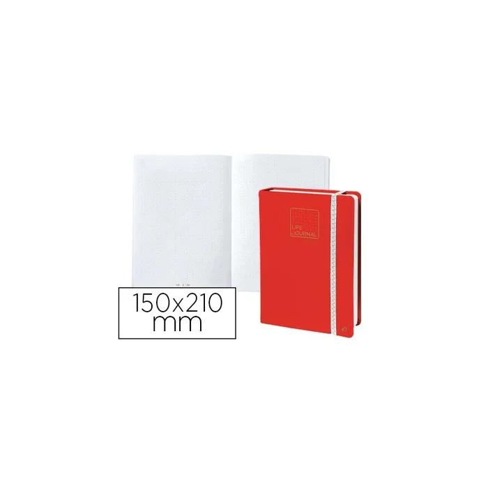 Libreta quo vadis life journal infinite dots puntos 15×21 cm 224 hojas tapa similpiel rojo