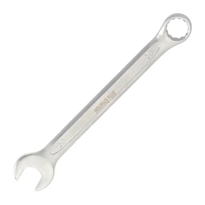 Llave Combinada Plus 20×20 Acero Cromo Vanadio DIN 3113. Llave Doble Boca, Llave Fija, Llave Estrella
