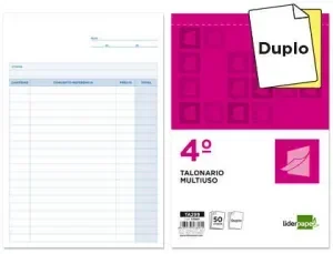 LOAN BLOC MULTIUSOS FORMATO 4º NATURAL DUPLICADO AUTOCOPIATIVO 50 JUEGOS REF. T-103 CS53895