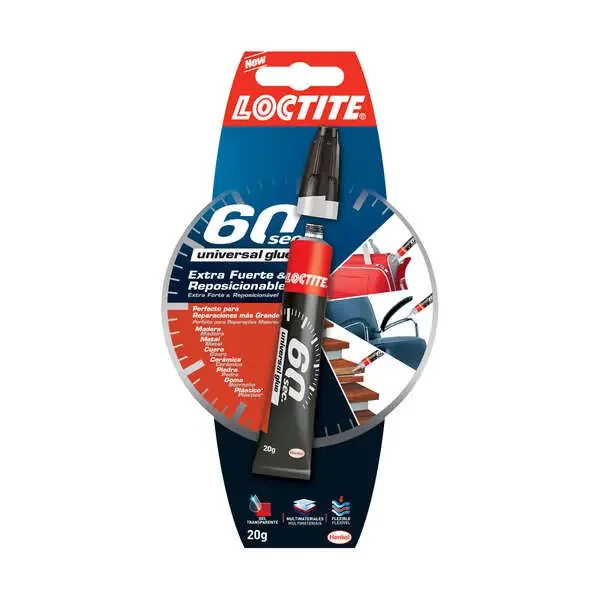 Loctite 60Sec Caja Std – Adhesivo Reposicionable en Gel Transparente – Pega en 60 Segundos – Adhesion Extrafuerte – Ideal para Superficies Verticales