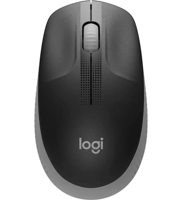 Logitech M190 Full Size Raton Inalambrico USB 1000dpi – 3 Botones – Gran Tamaño – Uso Ambidiestro – Color Negro/Gris Claro