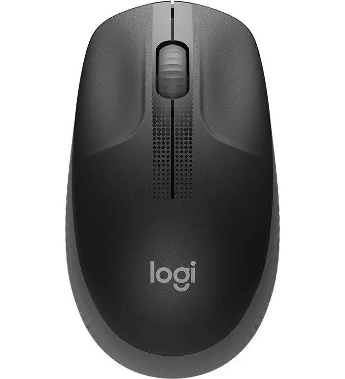 Logitech M190 Full Size Raton Inalambrico USB 1000dpi – 3 Botones – Gran Tamaño – Uso Ambidiestro – Color Negro/Gris Oscuro