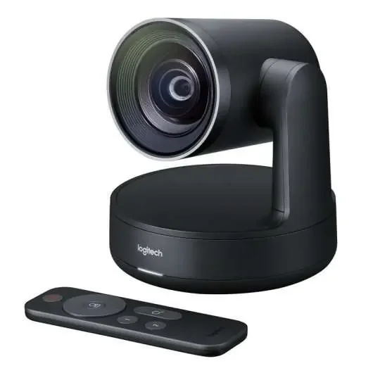 Logitech Rally Camara para Videoconferencias PTZ Ultra HD 4K USB-C 3.0 – Control Automatico – Indicador LED de Silencio – Mando a Distancia – Color Negro