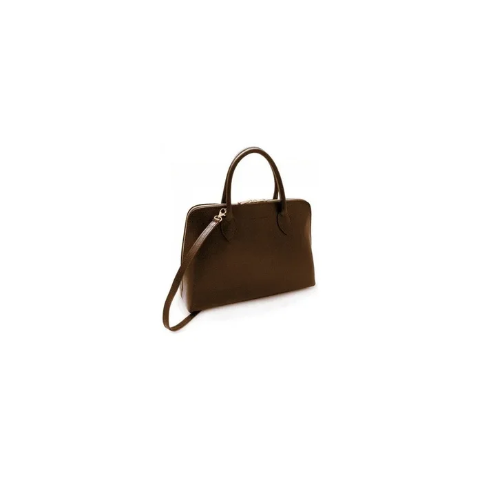 Maletin para portatil zerimar piel vacuno marron con cremallera asas y correa 26x37x12cm
