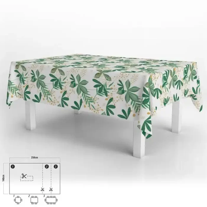 Mantel Hule Impermeable Anti manchas Primavera PVC 140×250 cm. Recortable Uso Interior y Exterior