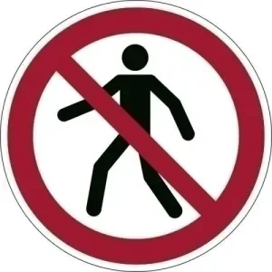 MARCAJE SEGURIDAD DURABLE AUTOADHESIVO PROHIBIDO PEATONES