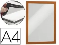 Marco porta anuncios Durable magnetico Din A4 dorso adhesivo removible color naranja 487209