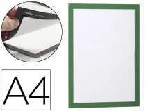 Marco porta anuncios Durable magnetico Din A4 dorso adhesivo removible color verde 4872-05