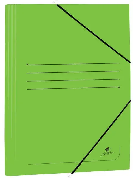 Mariola Carpeta de Carton Estucado con Solapas Folio 500gr/m2 – Medidas 34x25x1cm – Cierre con Goma Elastica – Color Verde (20 uds)