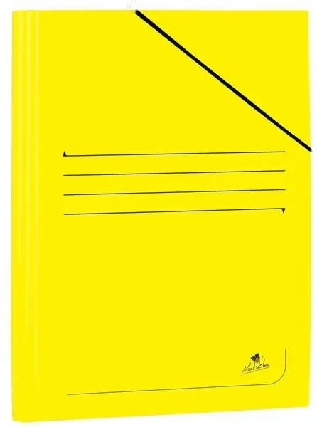 Mariola Carpeta de Carton Plastificado Folio 500gr/m2 – Medidas 34x25cm – Cierre con Goma Elastica – Color Amarillo (20 uds)