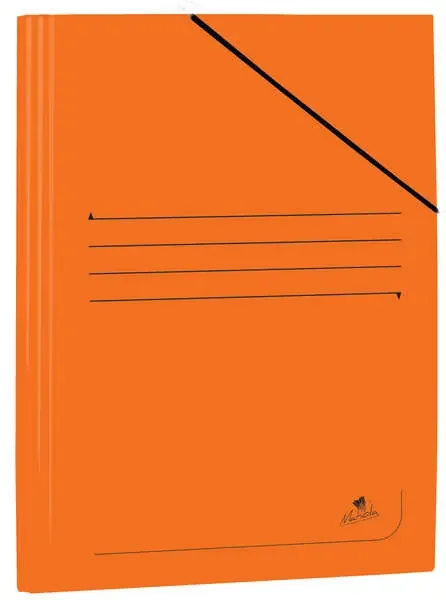 Mariola Carpeta de Carton Plastificado Folio 500gr/m2 – Medidas 34x25cm – Cierre con Goma Elastica – Color Naranja (20 uds)