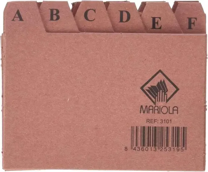 Mariola Indice A-Z Nº1 para Fichero – Medidas 95x65mm – Color Marron
