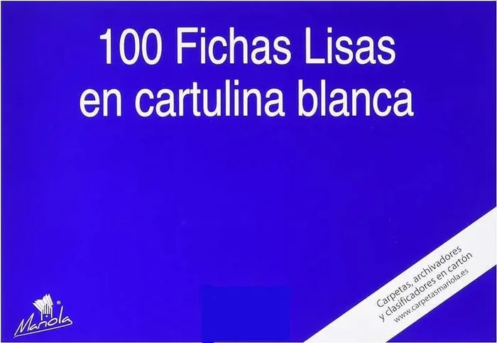 Mariola Pack de 100 Fichas Lisas Nº4 para Fichero – Medidas 200x120mm – Color Blanco