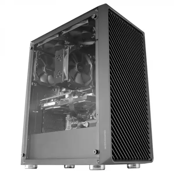 Mars Gaming MC-3000 Caja Aerodinamica – 4 Ventiladores FDB Silenciosos – Soporte para 6 Ventiladores – Amplio Espacio Interno – Gestion de Cableado Eficiente – Color Negro