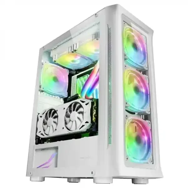 Mars Gaming MC-NEO Torre Gaming Premium – CPU FREEZER – 4 Ventiladores ARGB – Cristal Templado – Soporte E-ATX – Refrigeracion Liquida 360 mm – Color Blanco