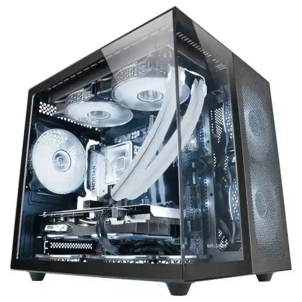 Mars Gaming MC-NOVAM Minitorre – Doble Cristal Templado – Hasta 7 Ventiladores – Modular – USB-C y USB 3.0 – Compatible MicroATX y Mini-ITX – Color Negro