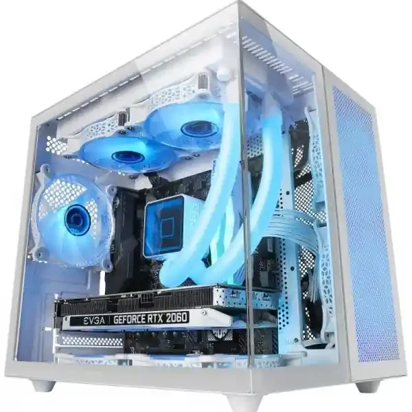 Mars Gaming MC-NOVAM Minitorre – Doble Cristal Templado – Hasta 7 Ventiladores – USB-C – Compatible MicroATX/Mini-ITX – Color Blanco