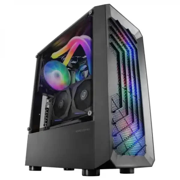 Mars Gaming MC-TOR Torre Gaming – Frontal MESH – Ventilacion FRGB – Soporte Placas ATX/microATX/mini-ITX – USB 3.0 – Almacenamiento SSD/HDD – Color Negro
