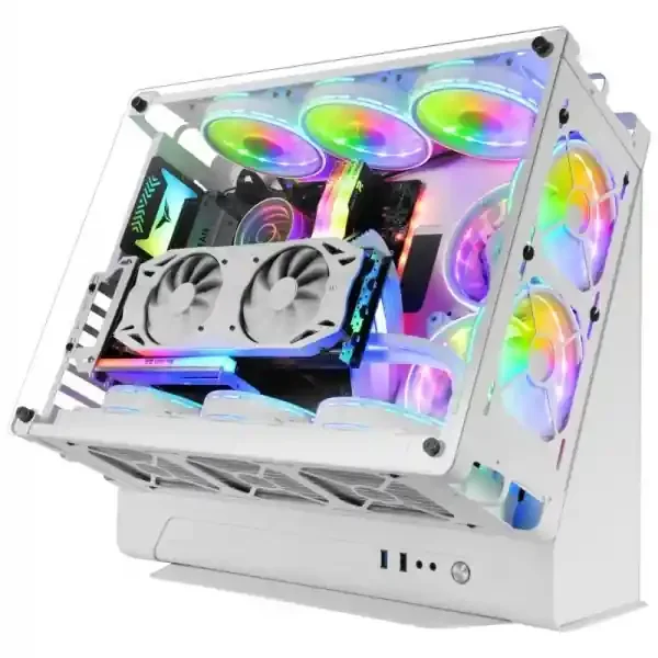 Mars Gaming MCB Caja PC Custom – Capacidad XL – Soporte Refrigeracion Liquida – Estructura Modular Doble Camara – Hasta 10 Ventiladores – Color Blanco