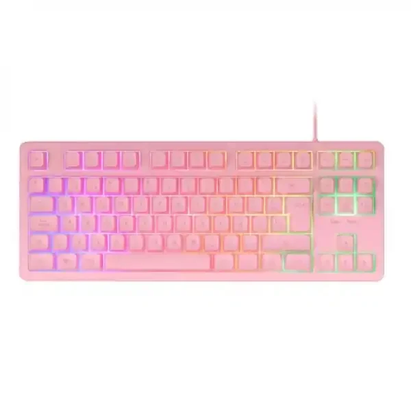 Mars Gaming MK023 Teclado Gaming – Tecnologia H-Mech RED – Iluminacion FRGB – Anti-Ghosting – Compatibilidad Universal – Estructura Robusta – Color Rosa